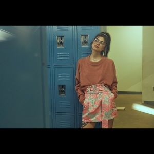 For Love and Lemons Davis Boxy Crop in Rose (S)